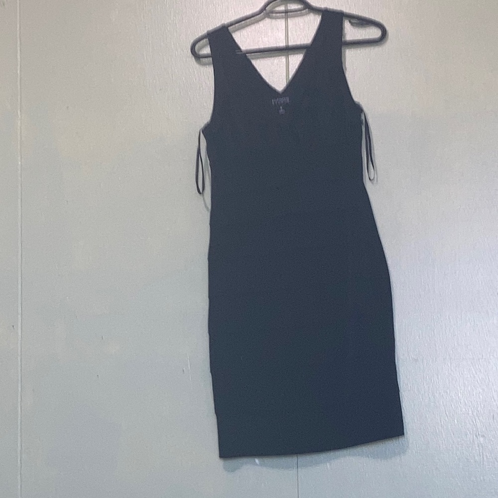 Black v-neck, dress